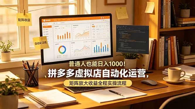 普通人也能日入 1000！拼多多虚拟店自动化运营，矩阵放大收益全程实操流程网创资源-中创网-冒泡网-福缘网长青创习社