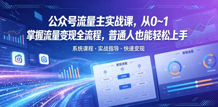 公众号流量主实战课,从0~1掌握流量变现全流程,普通人也能轻松上手网创资源-中创网-冒泡网-福缘网长青创习社
