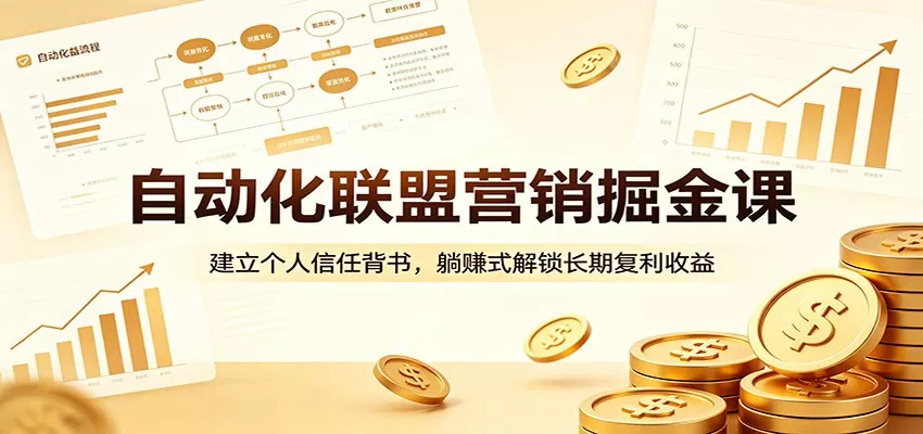 自动化联盟营销掘金课：建立个人信任背书，躺赚式解锁长期复利收益网创资源-中创网-冒泡网-福缘网长青创习社