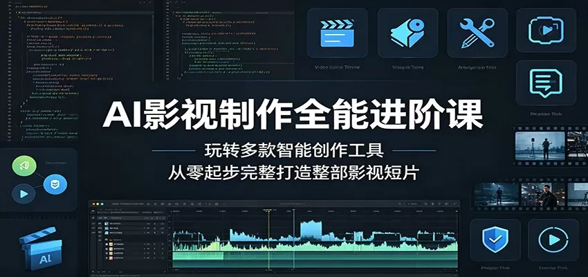 AI影视制作全能进阶课:玩转多款智能创作工具,从零起步完整打造整部影视短片网创资源-中创网-冒泡网-福缘网长青创习社
