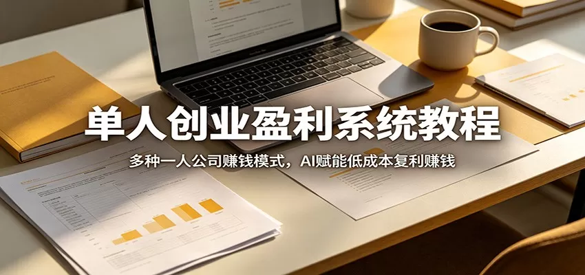 单人创业盈利系统教程：多种一人公司赚钱模式，AI赋能低成本复利赚钱网创资源-中创网-冒泡网-福缘网长青创习社