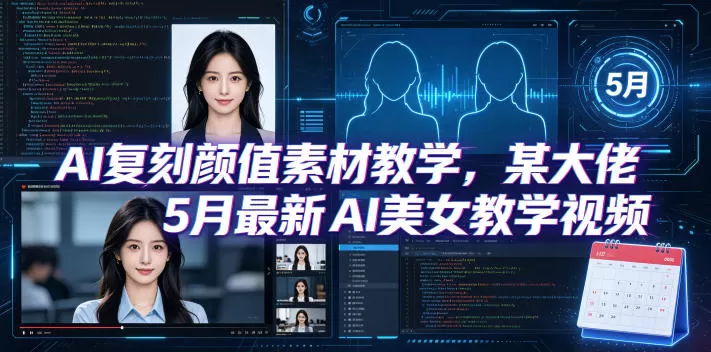 AI复刻颜值素材教学,某大佬5月最新AI美女教学视频,内含4月好物复刻教学网创资源-中创网-冒泡网-福缘网长青创习社