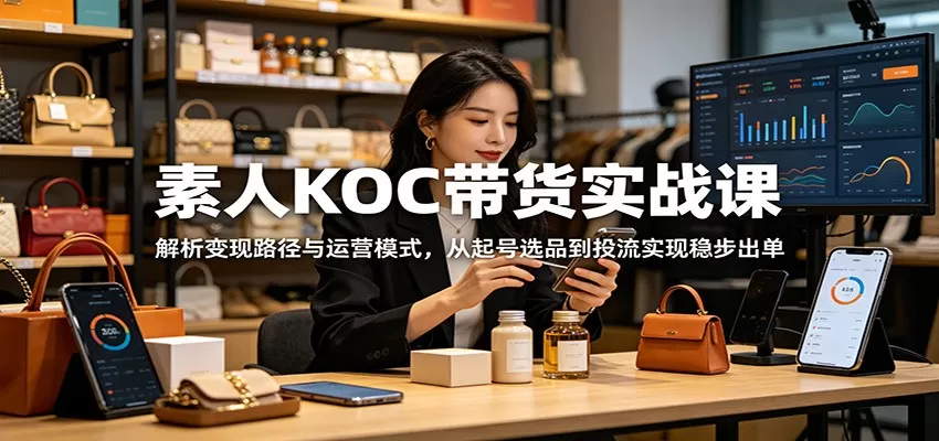 素人KOC带货实战课:解析变现路径与运营模式,从起号选品到投流实现稳步出单网创资源-中创网-冒泡网-福缘网长青创习社