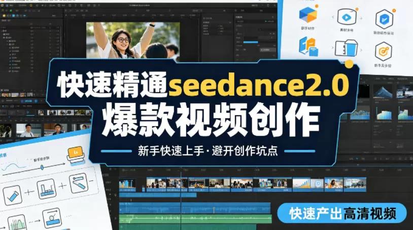 快速精通seedance2.0爆款视频创作，快速产出高清视频，避开大量创作坑点，新手也能快速上手网创资源-中创网-冒泡网-福缘网长青创习社