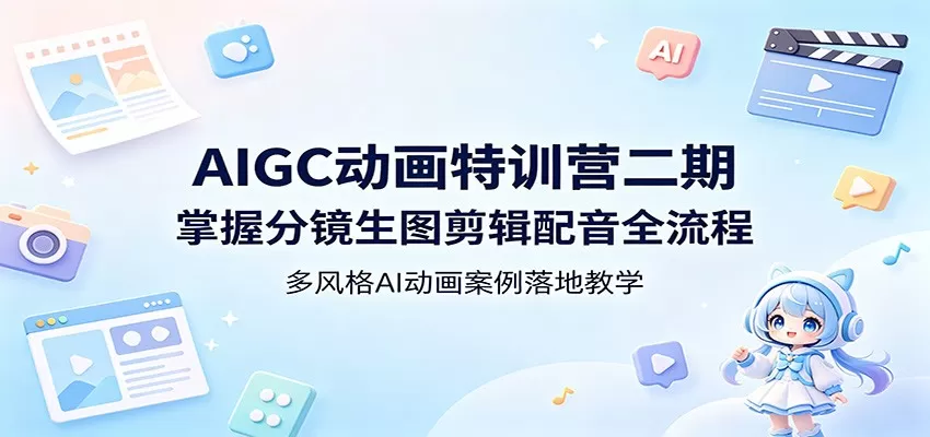 AIGC动画特训营二期：掌握分镜生图剪辑配音全流程，多风格AI动画案例落地教学网创资源-中创网-冒泡网-福缘网长青创习社