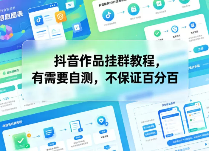 抖音作品挂群教程，有需要自测，不保证百分百网创资源-中创网-冒泡网-福缘网长青创习社