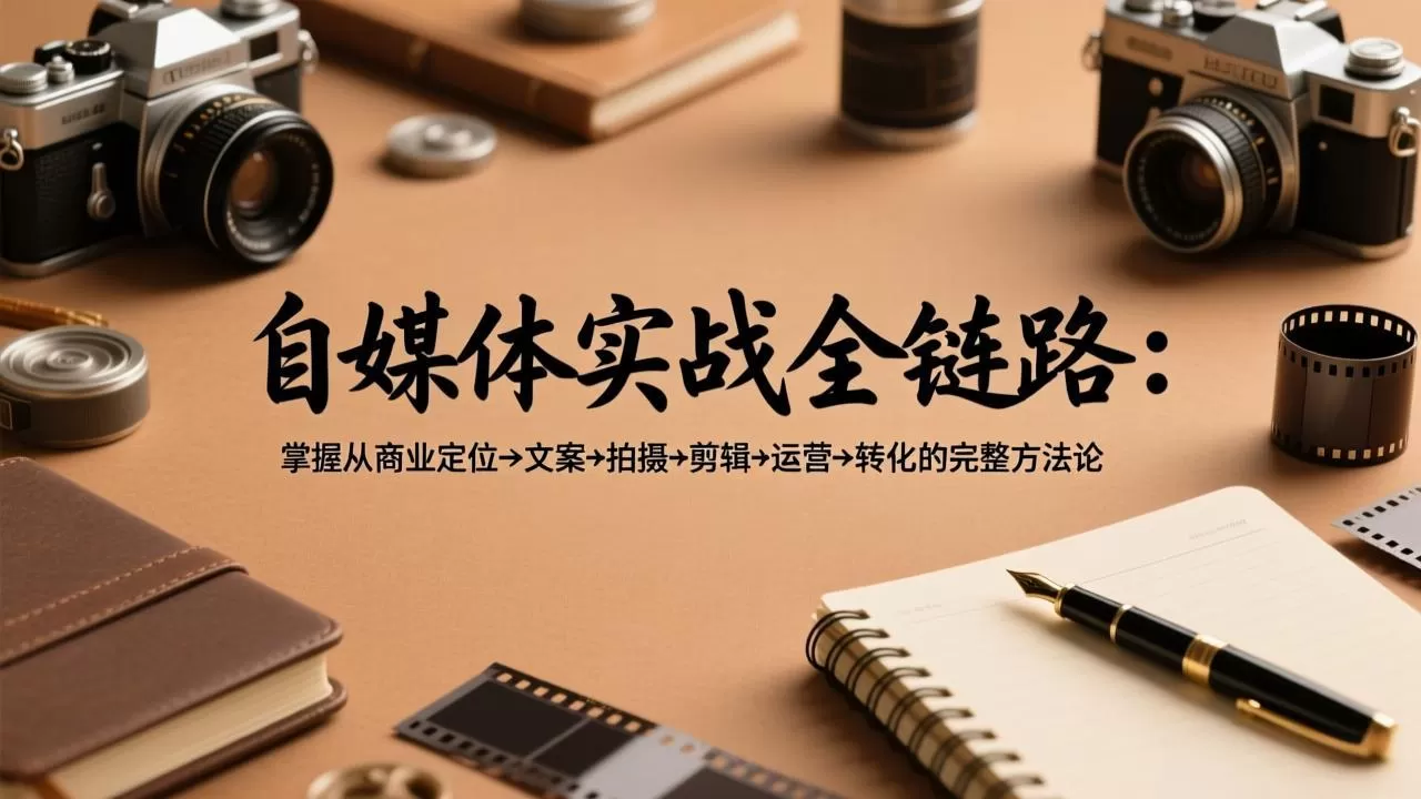 自媒体实战全链路：掌握从商业定位→文案→拍摄→剪辑→运营→转化的完整方法论网创资源-中创网-冒泡网-福缘网长青创习社