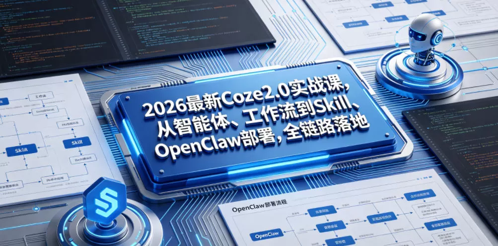 2026最新Coze2.0实战课，从智能体、工作流到Skill、OpenClaw部署，全链路落地网创资源-中创网-冒泡网-福缘网长青创习社