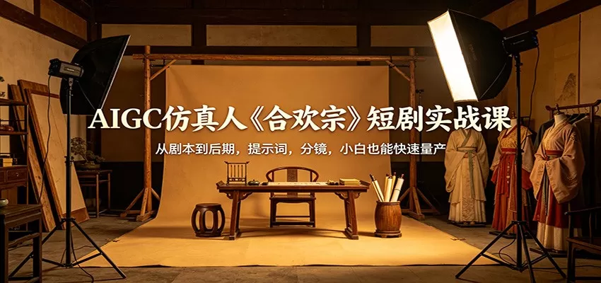 AIGC仿真人《合欢宗》短剧实战课：从剧本到后期，提示词，分镜，小白也能快速量产网创资源-中创网-冒泡网-福缘网长青创习社