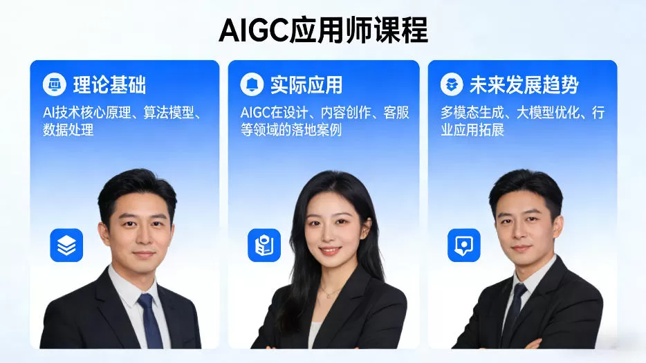 AIGC应用师课程,覆盖了AI技术的理论基础、实际应用、以及未来发展趋势网创资源-中创网-冒泡网-福缘网长青创习社