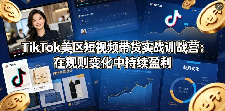 TikTok美区短视频带货实战训战营：在规则变化中持续盈利网创资源-中创网-冒泡网-福缘网长青创习社