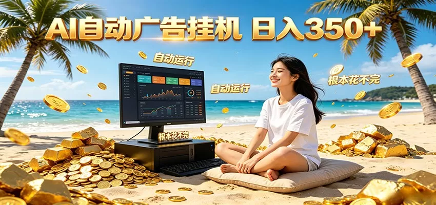 AI自动广告挂机 日入350+ 真正做到躺赚式变现,根本花不完!网创资源-中创网-冒泡网-福缘网长青创习社