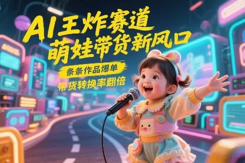 AI王炸赛道，萌娃带货新风口，条条作品爆单，带货转换率翻倍，核心逻辑拆解网创资源-中创网-冒泡网-福缘网长青创习社