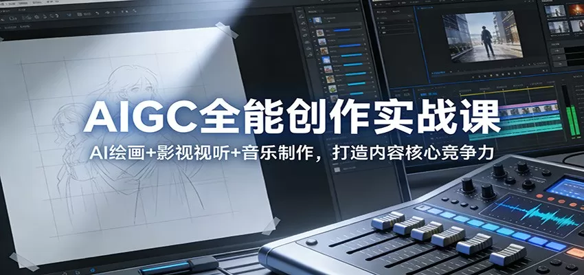 AIGC全能创作实战课：AI绘画+影视视听+音乐制作，打造内容核心竞争力网创资源-中创网-冒泡网-福缘网长青创习社