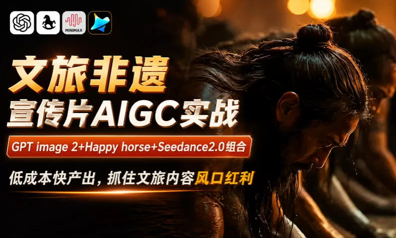 文旅非遗宣传片AIGC实战,GPT image 2+Happy horse+Seedance2.0组合,低成本快产出,抓住文旅内容风口红利
