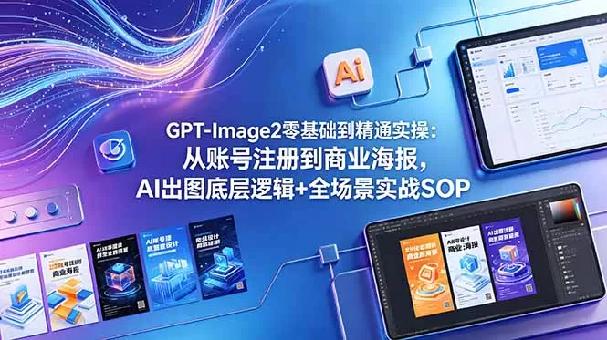 GPT-Image2零基础到精通实操:从账号注册到商业海报,AI出图底层逻辑+全场景实战SOP网创资源-中创网-冒泡网-福缘网长青创习社