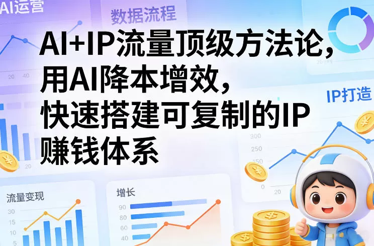 AI+IP流量顶级方法论，用AI降本增效，快速搭建可复制的IP賺钱体系网创资源-中创网-冒泡网-福缘网长青创习社