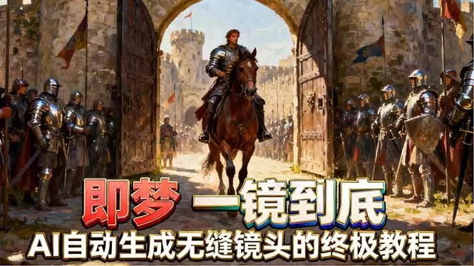 即梦AI一镜到底终极教程，智能补帧+运镜技巧，AI自动生成无缝丝滑长镜头高效出片网创资源-中创网-冒泡网-福缘网长青创习社