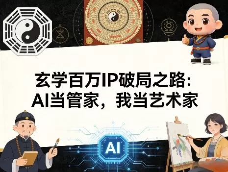 玄学百万IP破局之路:AI当管家,我当艺术家网创资源-中创网-冒泡网-福缘网长青创习社