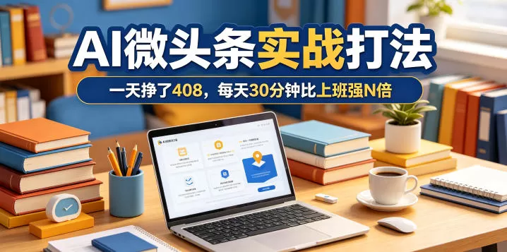 一天挣了408,AI微头条实战打法,每天30分钟比上班强N倍网创资源-中创网-冒泡网-福缘网长青创习社