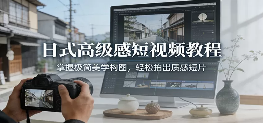 日式高级感短视频教程：掌握极简美学构图，轻松拍出质感短片网创资源-中创网-冒泡网-福缘网长青创习社