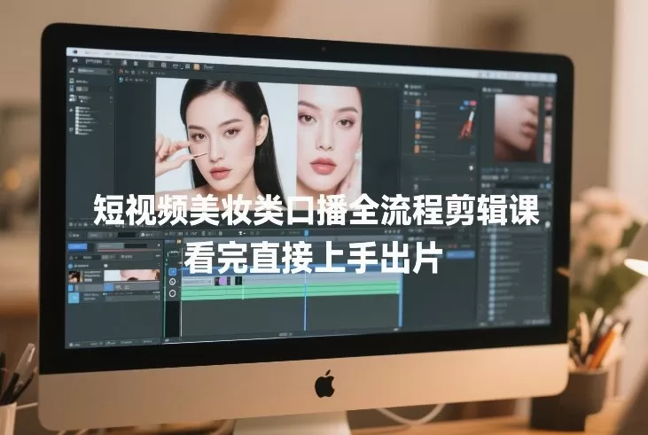 短视频美妆类口播全流程剪辑课，看完直接上手出片网创资源-中创网-冒泡网-福缘网长青创习社