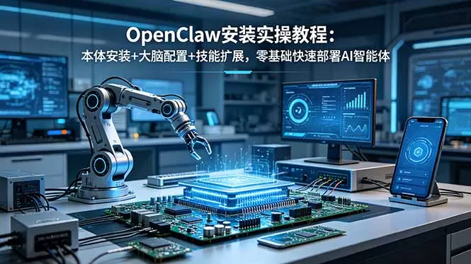 OpenClaw安装实操教程：本体安装+大脑配置+技能扩展，零基础快速部署AI智能体网创资源-中创网-冒泡网-福缘网长青创习社