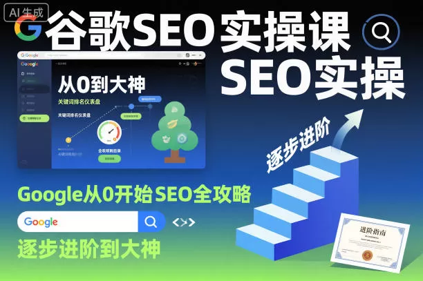 谷歌SEO实操课，Google从0开始SEO全攻略，逐步进阶到大神(更新26年)网创资源-中创网-冒泡网-福缘网长青创习社
