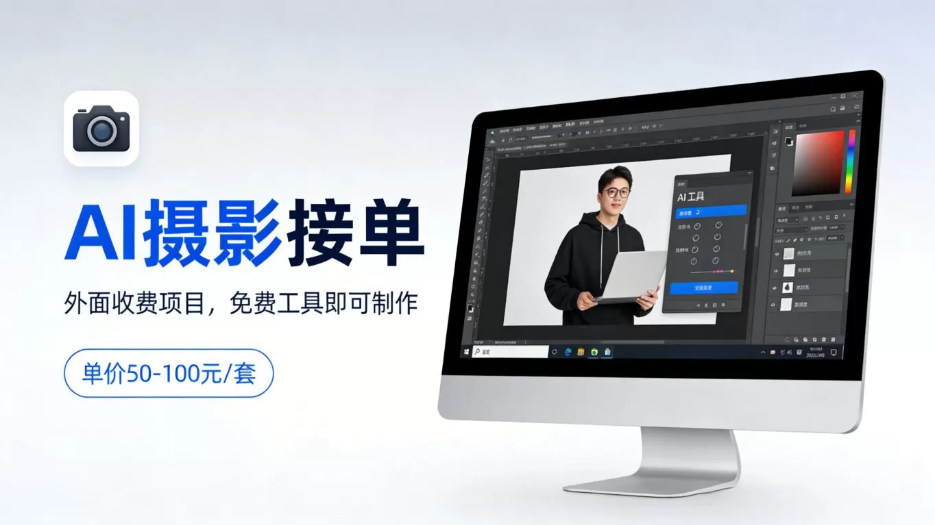 外面收费项目,AI摄影接单,免费工具就可以做,单价50-100一套网创资源-中创网-冒泡网-福缘网长青创习社