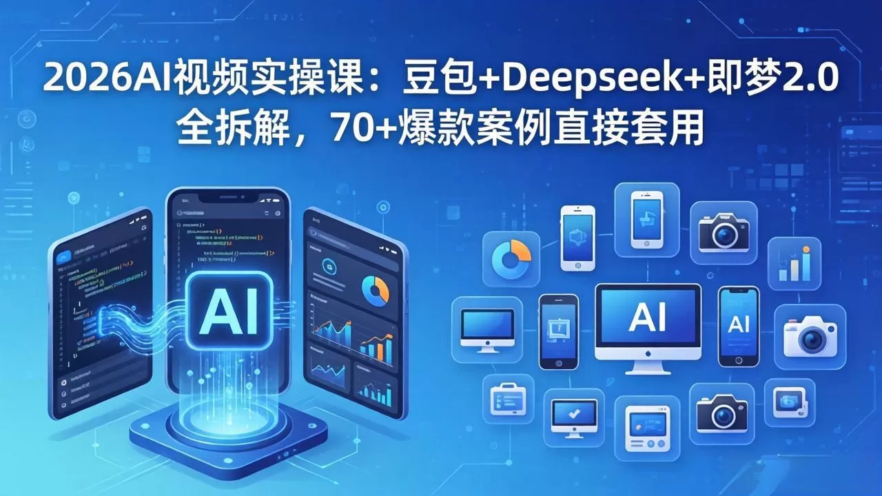 2026AI视频实操课：豆包+Deepseek+即梦2.0全拆解，70+爆款案例直接套用网创资源-中创网-冒泡网-福缘网长青创习社