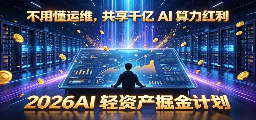 不用懂运维，共享千亿 AI 算力红利，2026AI 轻资产掘金计划网创资源-中创网-冒泡网-福缘网长青创习社