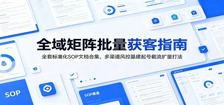全域矩阵批量获客指南：全套标准化SOP文档合集，多渠道风控基建起号截流扩量打法网创资源-中创网-冒泡网-福缘网长青创习社
