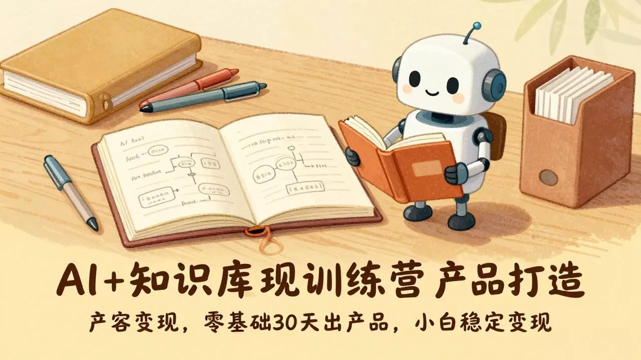 AI+知识库变现训练营，产品打造、内容创作、全平台变现，零基础30天出产品，小白稳定变现网创资源-中创网-冒泡网-福缘网长青创习社