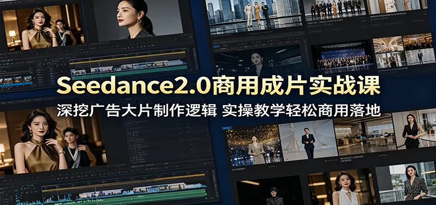 Seedance2.0商用成片实战课:深挖广告大片制作逻辑,实操教学轻松商用落地网创资源-中创网-冒泡网-福缘网长青创习社