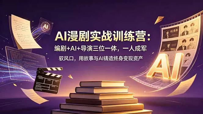 AI漫剧实战训练营：编剧+AI+导演三位一体，一人成军 驭风口，用故事与AI铸造终身变现资产网创资源-中创网-冒泡网-福缘网长青创习社
