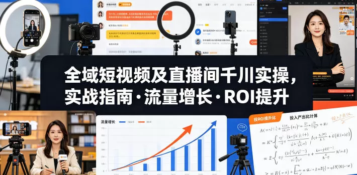 全域短视频及直播间千川实操,实战指南·流量增长·ROI提升(更新)网创资源-中创网-冒泡网-福缘网长青创习社