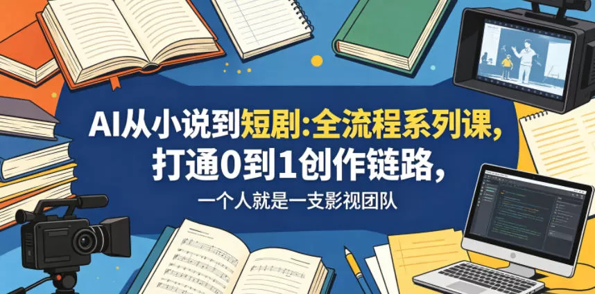 AI从小说到短剧全流程系列课,打通0到1创作链路,一个人就是一支影视团队网创资源-中创网-冒泡网-福缘网长青创习社