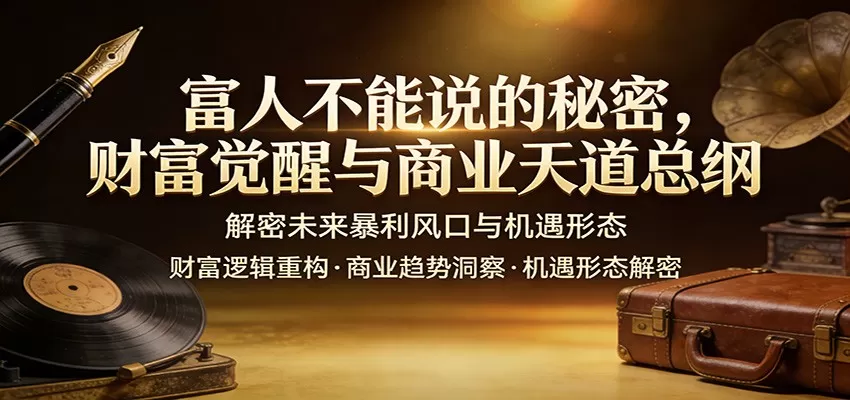 富人不能说的秘密，财富觉醒与商业天道总纲，解密未来暴利风口与机遇形态网创资源-中创网-冒泡网-福缘网长青创习社