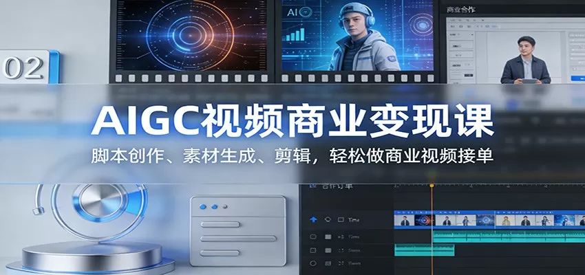 AIGC视频商业变现课：脚本创作、素材生成、剪辑，轻松做商业视频接单网创资源-中创网-冒泡网-福缘网长青创习社