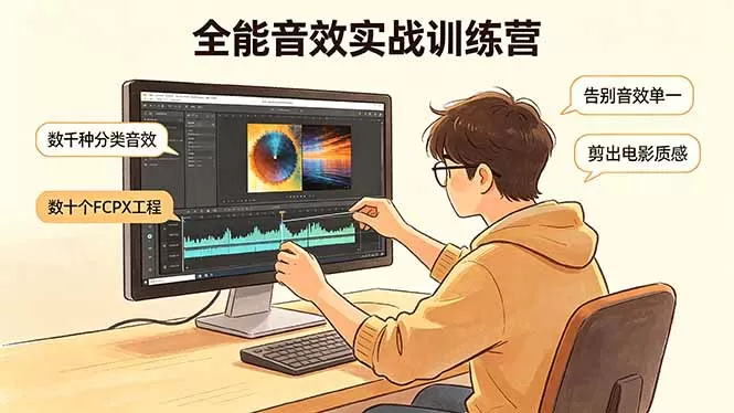 全能音效实战训练营：数千种分类音效+数十个FCPX工程，告别音效单一，剪出电影质感网创资源-中创网-冒泡网-福缘网长青创习社