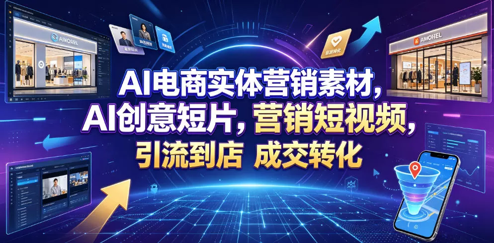 AI电商实体营销素材，AI创意短片，高效打造营销短视频，轻松引流到店，稳定提升门店客流与成交转化网创资源-中创网-冒泡网-福缘网长青创习社
