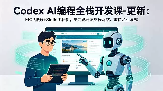 Codex AI编程全栈开发课-更新：MCP服务+Skills工程化，学完能开发旅行网站、重构企业系统网创资源-中创网-冒泡网-福缘网长青创习社