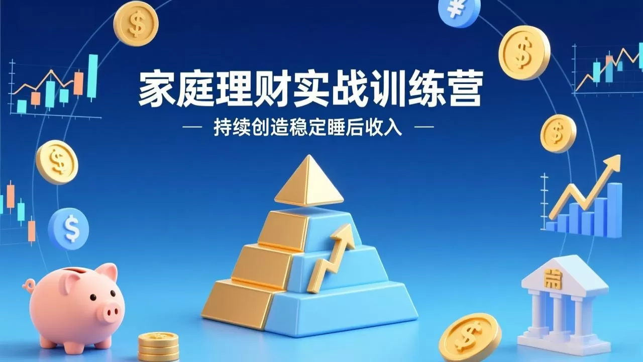 家庭理财实战训练营:从0到1建体系,三阶进阶层层递进,助你持续创造稳定睡后收入网创资源-中创网-冒泡网-福缘网长青创习社