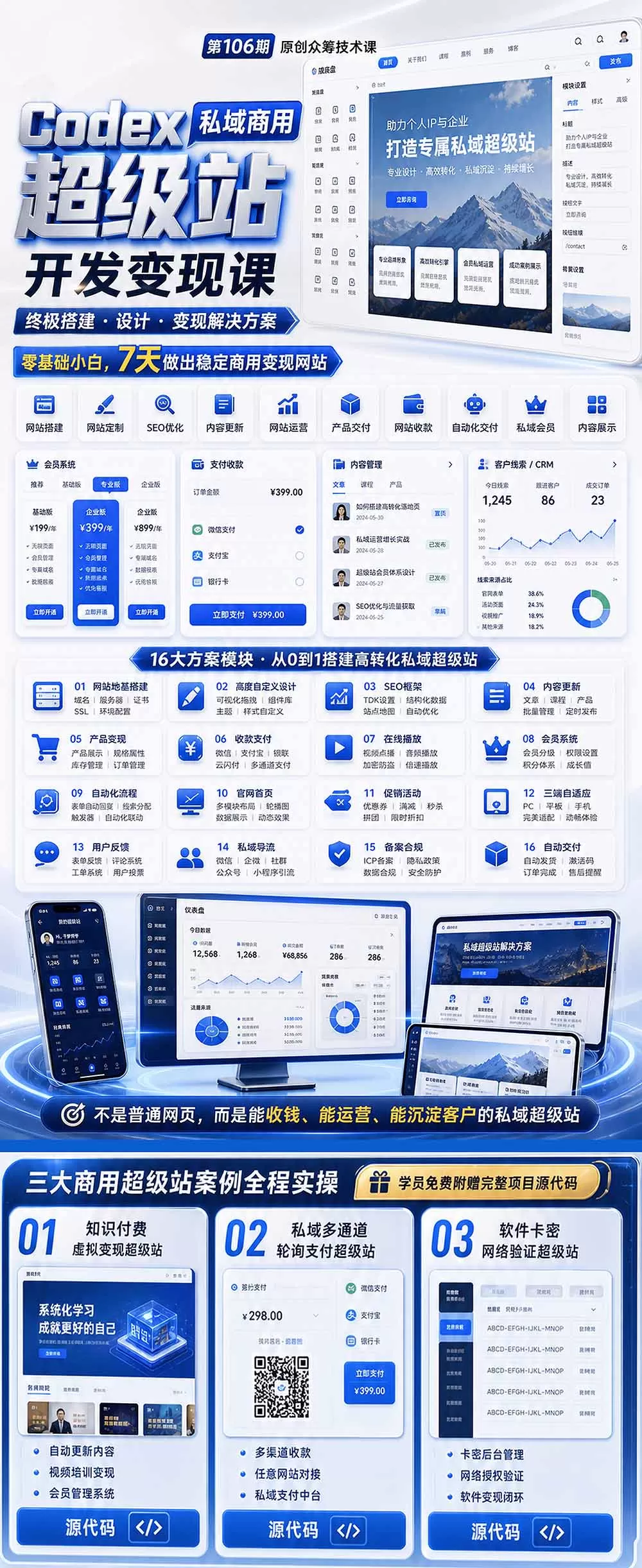 Codex私域商用超级站Ai开发变现课106期-更新0630：不是普通网站，而是能收钱，能运营，能沉淀客户的私域超级站网创资源-中创网-冒泡网-福缘网长青创习社
