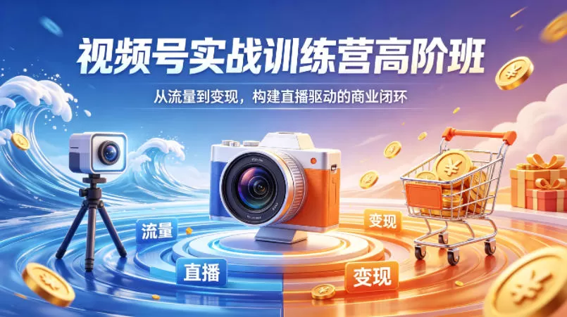 视频号实战训练营高阶班，从流量到变现，构建直播驱动的商业闭环(26年4月)网创资源-中创网-冒泡网-福缘网长青创习社