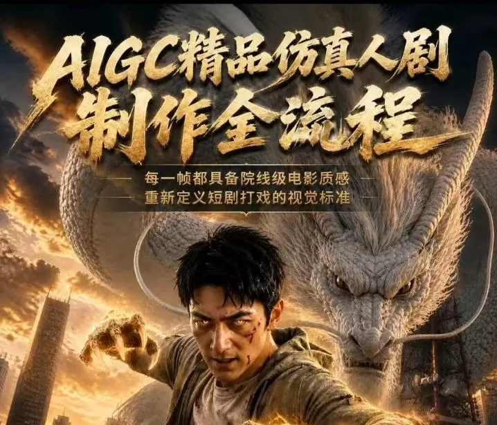 AIGC精品仿真人剧豢龙人全流程制作解析2026，国风仿真人创作+打斗剧情+人设编排，一站式AI短剧入门网创资源-中创网-冒泡网-福缘网长青创习社
