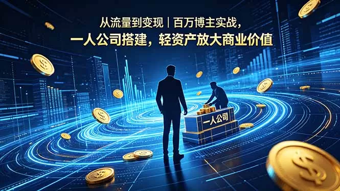 从流量到变现｜百万博主实战，一人公司搭建，轻资产放大商业价值网创资源-中创网-冒泡网-福缘网长青创习社