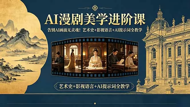 告别AI画面无灵魂!AI漫剧美学进阶课-更新,艺术史+影视语言+AI提示词全教学网创资源-中创网-冒泡网-福缘网长青创习社