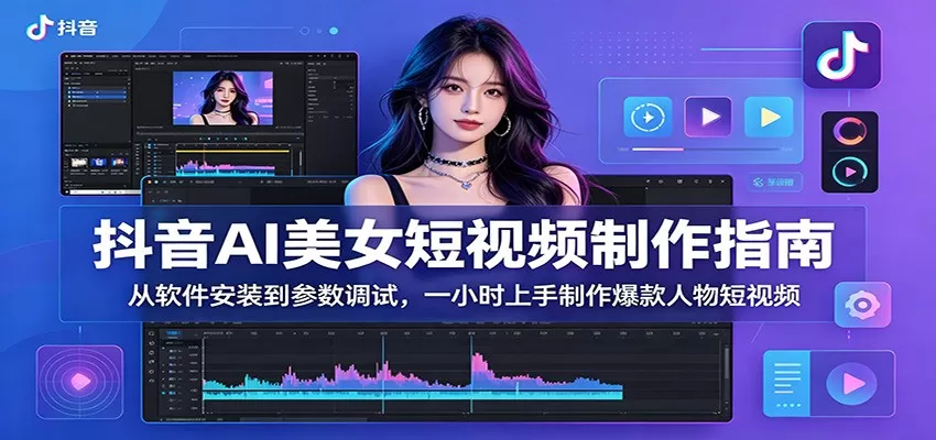 抖音AI美女短视频制作指南:从软件安装到参数调试,一小时上手制作爆款人物短视频网创资源-中创网-冒泡网-福缘网长青创习社