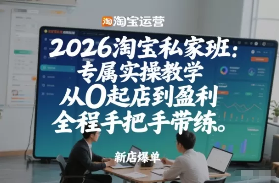 2026淘宝私家班：专属实操教学，从0起店到盈利，全程手把手带练(更新)网创资源-中创网-冒泡网-福缘网长青创习社